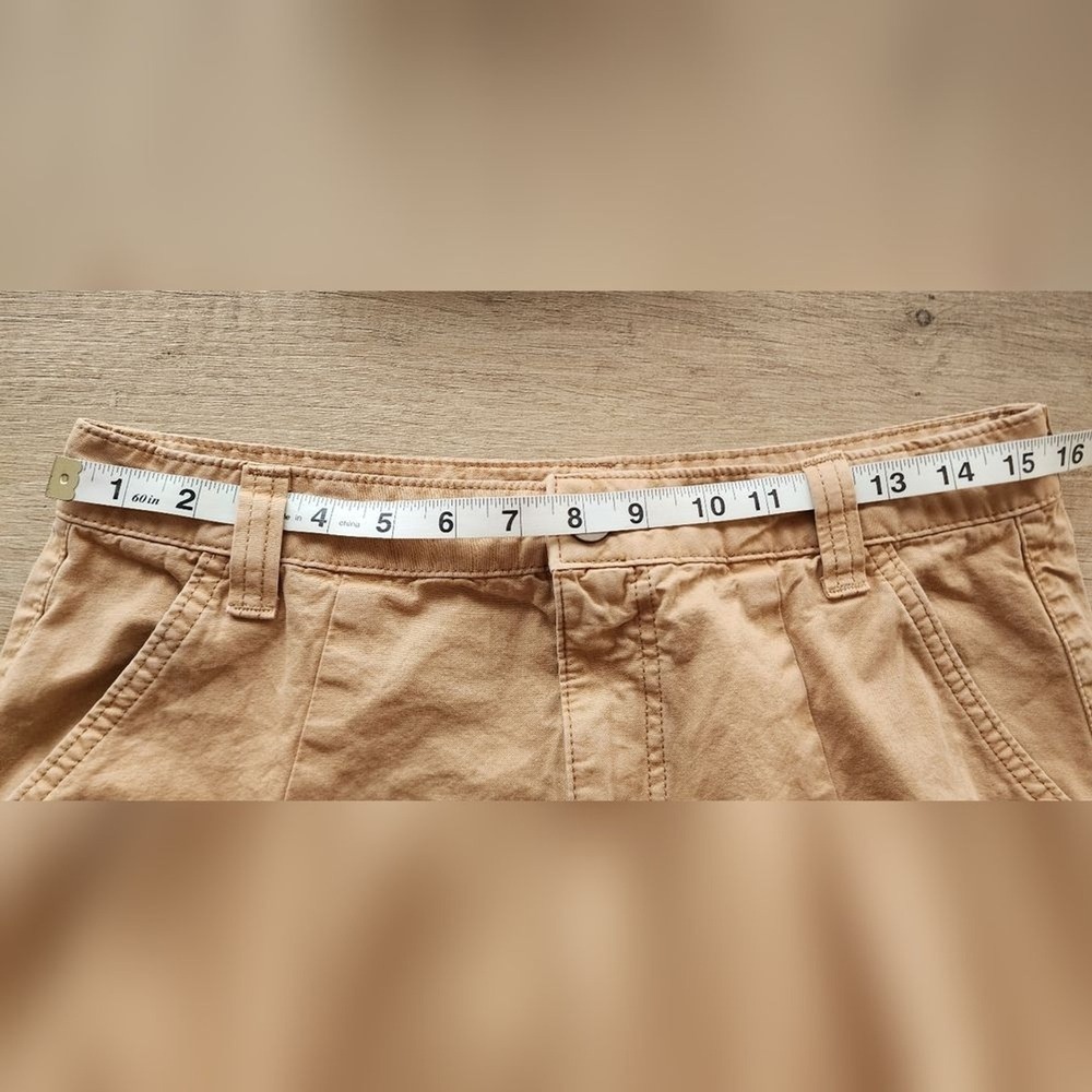 ASOS DESIGN Sand Beige Cotton Wide Leg Cargo‎ Pants Size US 8 Utility Trousers - Picture 6 of 9
